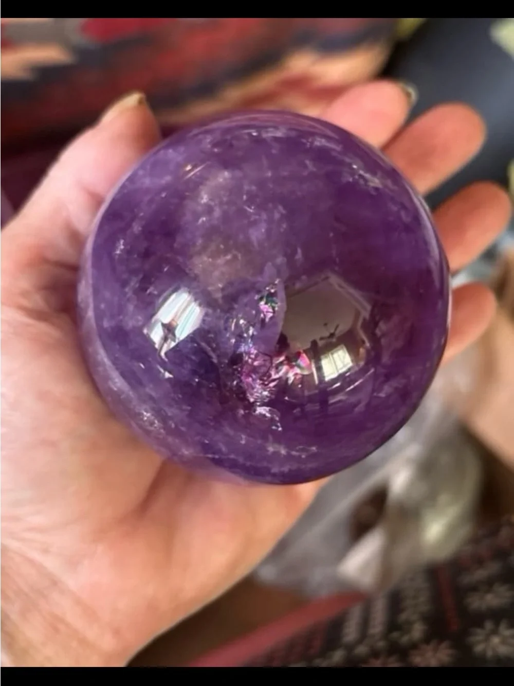 Amethyst Crystal Sphere - Purple Home Accent